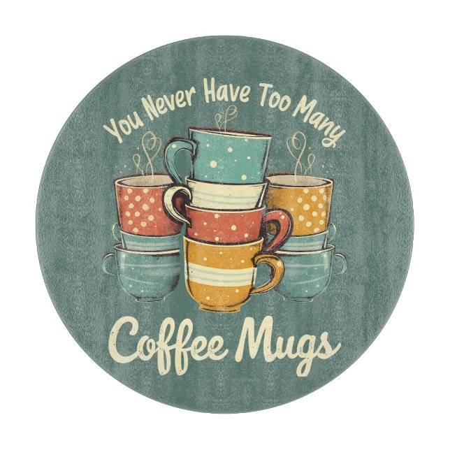 Retro Kaffemuggar Staplad Illustration (Framsidan)
