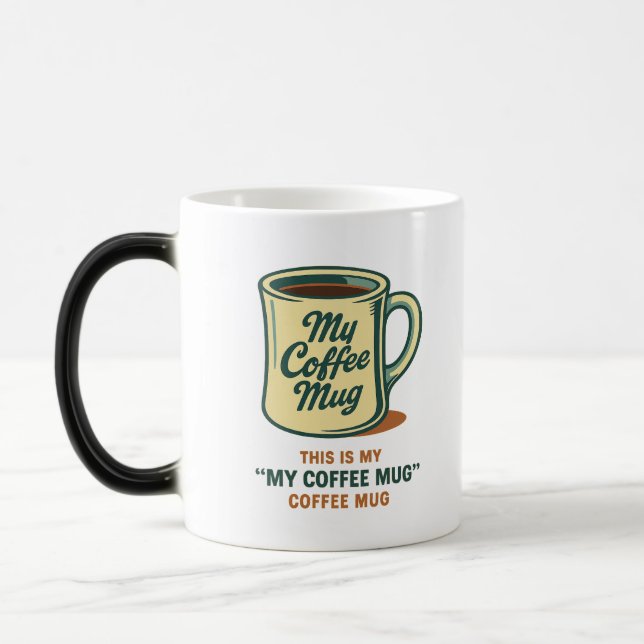 Retro kaffemugge humor design magisk mugg (Vänster)