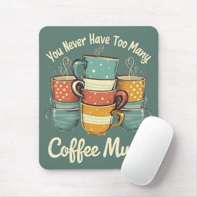 Retro Kaffemuggstapel Illustration Musmatta (Med mus)