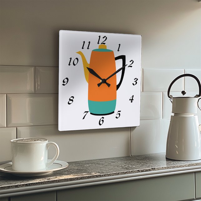 Retro-kaffeperkolator Fyrkantig Klocka (Skapare uppladdad)
