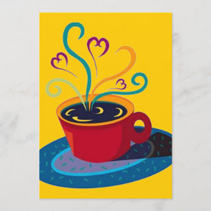 Retro kaffeTeaKlatsch Klatch party tom 5x7 Inbjudningar