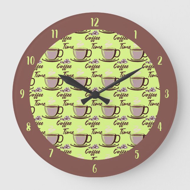 Retro-kaffetid Kaffe-kök i Kopp Mugg Stor Klocka (Framsida)