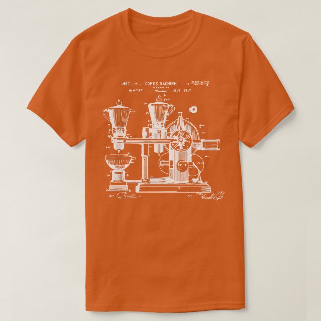 retro-kaffets maskin-design t shirt (Design framsida)