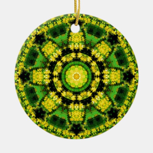 Retro Kaleidoscope Art Julgransprydnad Keramik (Framsidan)