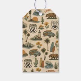 Retro Kalifornien Route 66 Kustcharme Presentetikett
