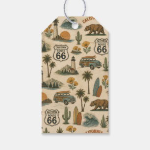 Retro Kalifornien Route 66 Kustcharme Presentetikett