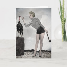 Retro kalkon gratulationskort helgkort