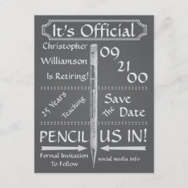 Retro-kalkyltavla Pensionering Spara Datum Fest Meddelande Vykort