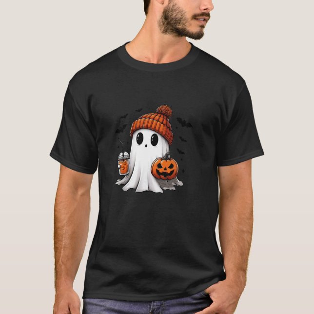 Retro-Kall som mitt Soul Coffee Clud Ghost Spooky  T Shirt (Framsida)