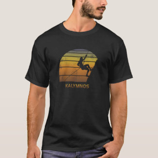Retro Kalymnos Greece Rock Climbing Fan family T Shirt