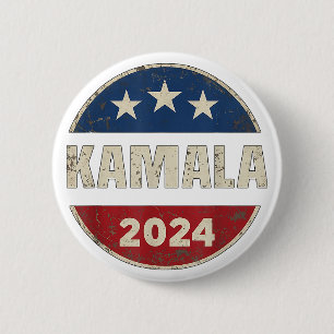 Retro Kamala-Harris 2024 Presidentval Knapp
