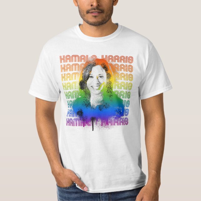 Retro Kamala Harris Pride T Shirt (Framsida)