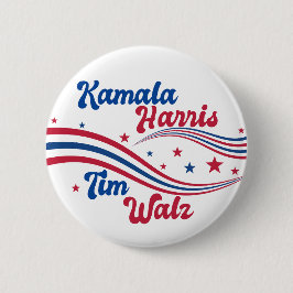 Retro Kamala Harris Tim Walz Blue Red Val Knapp