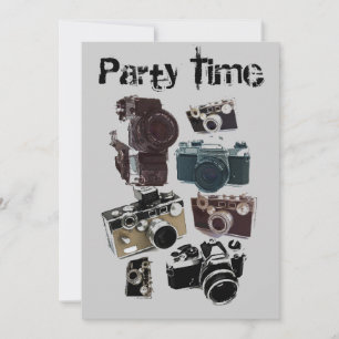 retro kamera för bekymrad fotograffotografi inbjudningar