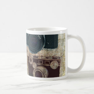 retro kamera för bekymrad fotograffotografi kaffemugg
