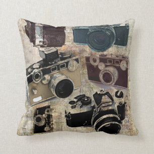 retro kamera för bekymrad fotograffotografi kudde