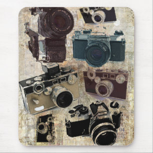 retro kamera för bekymrad fotograffotografi musmatta