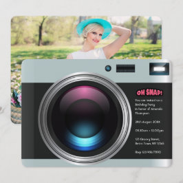 Retro kamerajulkalas selfie fotografering inbjudningar