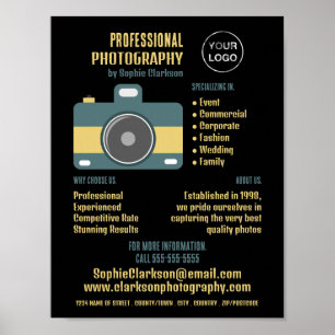 Retro-kamereikon, fotograf-, fotouthyrnings- poster