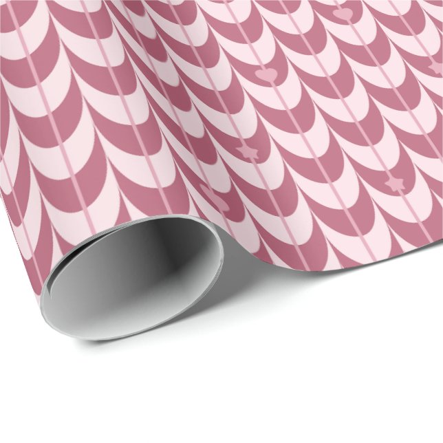 Retro Kammussla Geometriskt Mönster Presentpapper (Rullad Hörn)