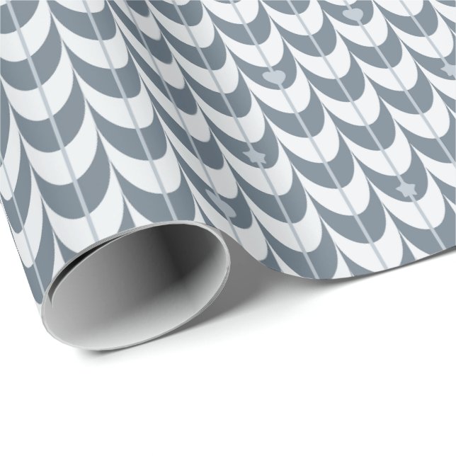 Retro Kammussla Geometriskt Mönster Presentpapper (Rullad Hörn)