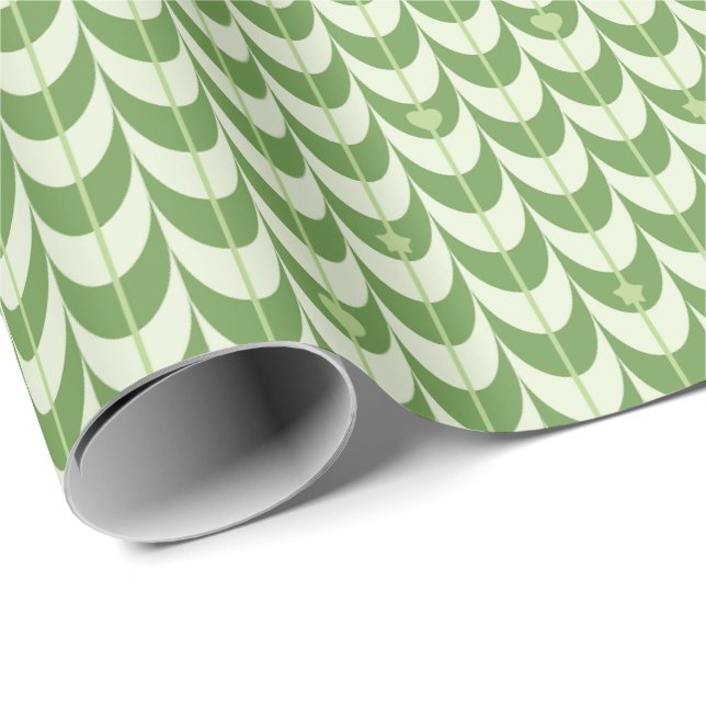 Retro Kammussla Geometriskt Mönster Presentpapper (Rullad Hörn)