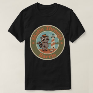 Retro kanadensisk tvättbjörn Barrie Hockey T Shirt