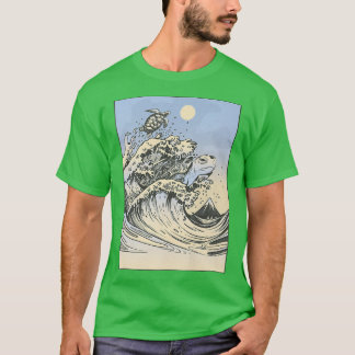 Retro Kanagawa Underbar Wave Japan T Shirt
