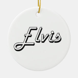 Retro känd design för Elvis klassiker Julgransprydnad Keramik