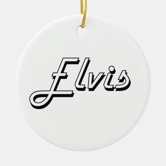 Retro känd design för Elvis klassiker Julgransprydnad Keramik (Framsidan)
