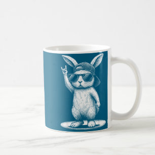 Retro kanin rockmusik kanin män barn kvinnor kaffemugg