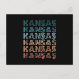 Retro Kansas Vintage Amerikanska Delstater Gåvor Vykort
