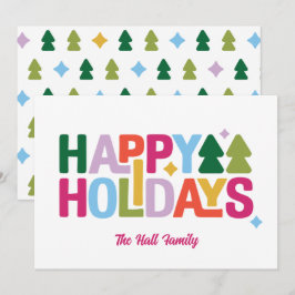 Retro-känsla flerfärgad julkort