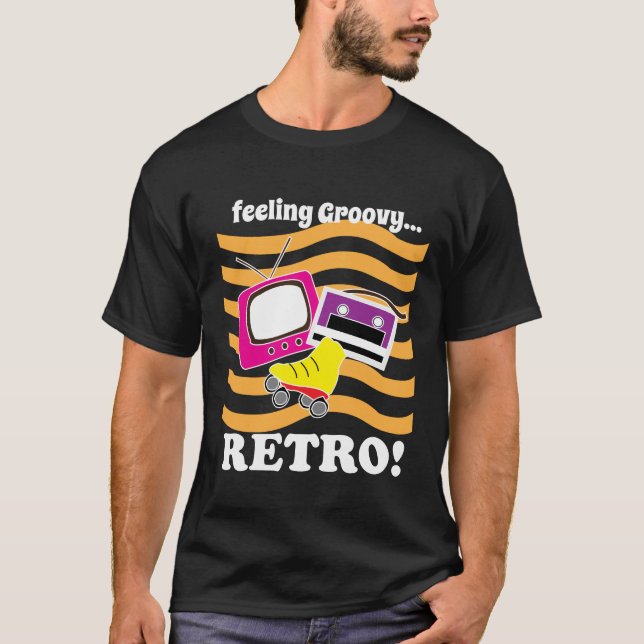 Retro Känsla Groovy Retro T Shirt (Framsida)