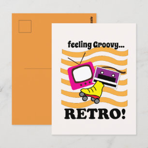 Retro Känsla Groovy Retro Vykort