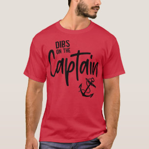 Retro Kapten Wife Dibs på kapten Funny FIshi T Shirt