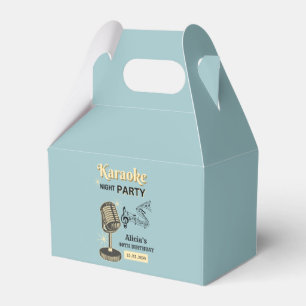 Retro Karaoke Night Party Teal & Cream Birthday Presentaskar