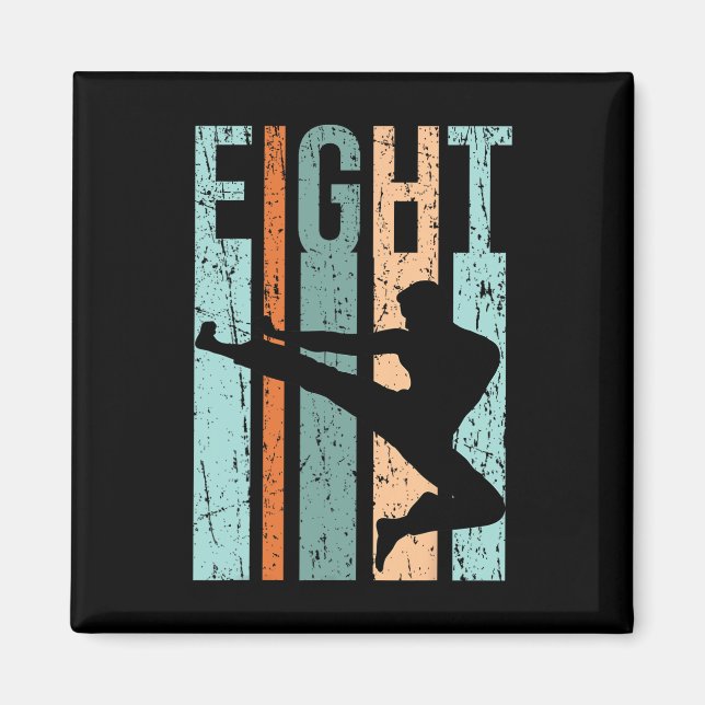 Retro Karate 8th Birthday 8 Judo Manar Kung fu Kid Magnet (Framsidan)