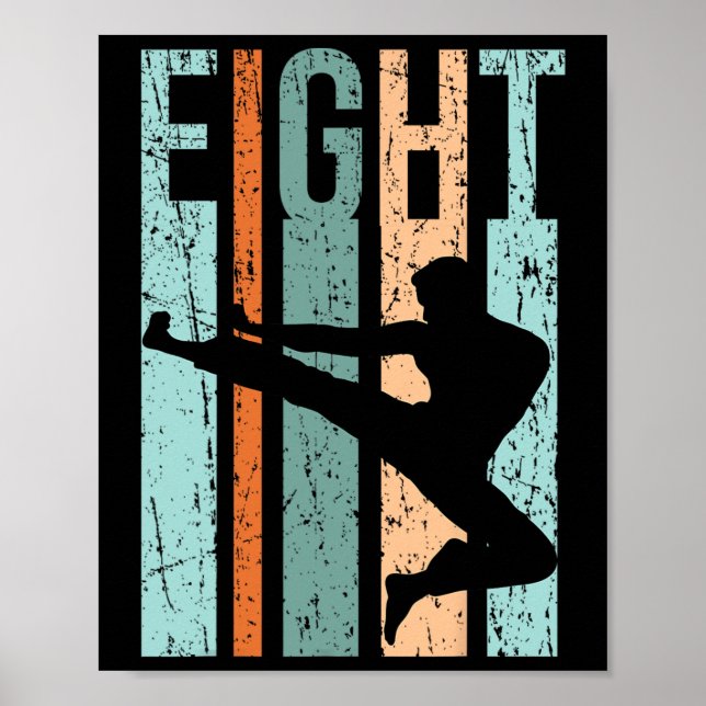 Retro Karate 8th Birthday 8 Judo Manar Kung fu Kid Poster (Framsidan)