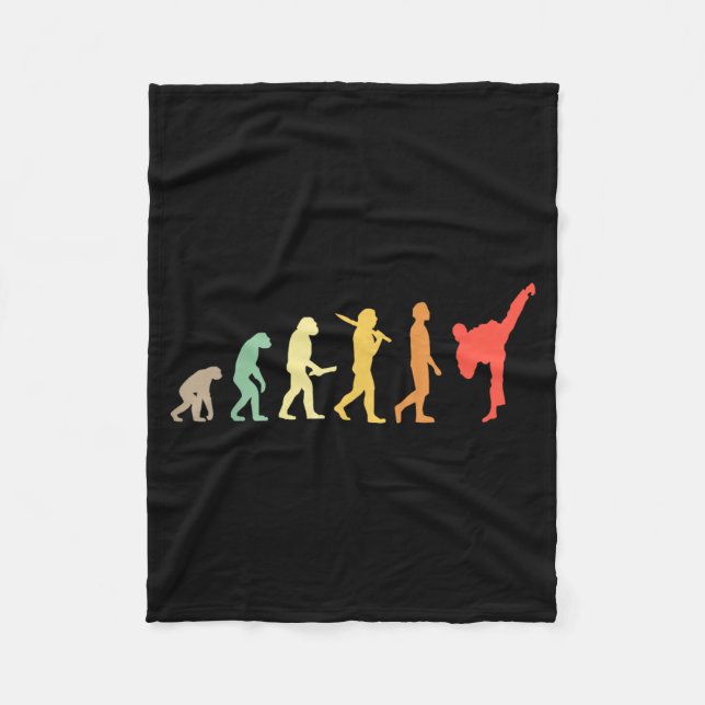 Retro Karate Evolution Present till Karateka Fleecefilt (Framsidan)