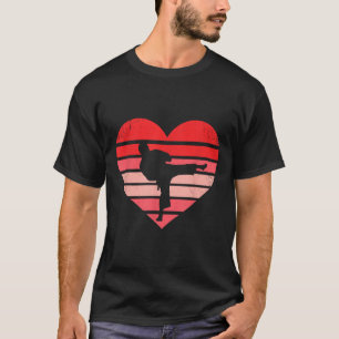 Retro Karate Judo Heart Valentine Martial Art Boys T Shirt
