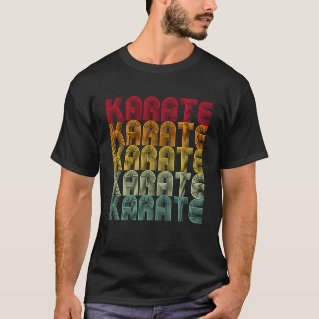 Retro Karate Kung Fu Fighting Karate Män Kvinnor T Shirt (Framsida)