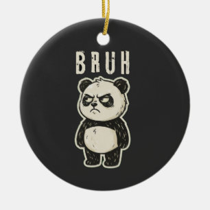 Retro Karate Panda Kampsportssolnedgång Julgransprydnad Keramik