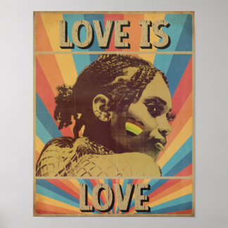 Retro kärlek är HBTQ+ stolthet Poster