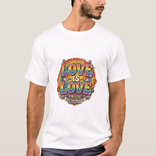 Retro Kärlek Är Kärlek Pride Jämlikhet Regnbåge Vi T Shirt