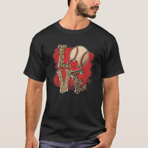 Retro Kärlek Baseball Leopard Chetaah Cheetah Patt T Shirt