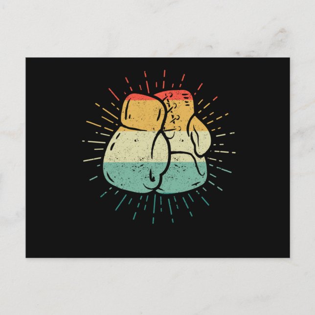 Retro Kärlek Boxing Älskare Boxer Handskar funny Vykort (Framsida)