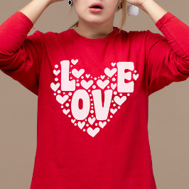 Retro Kärlek Heart Modern Red Women's Valentines d T Shirt