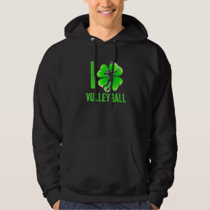 Retro Kärlek Irish Volleyball Shamrock Sport St Pa Hoodie