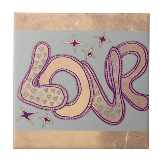 Retro Kärlek på 1960-talet stil Kakelplatta (Framsidan)